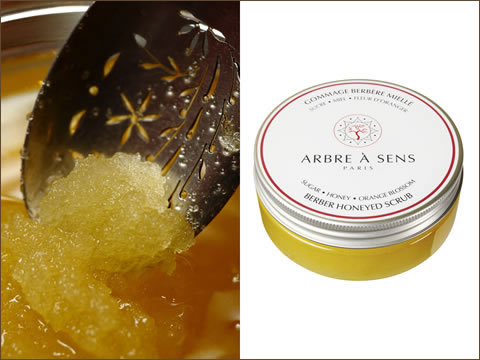 Gommage berbère miellé - Sucre - Miel - Fleur d'oranger - Arbre à Sens Spa Paris